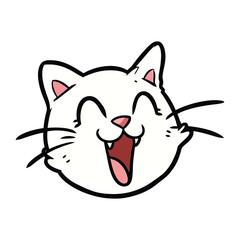 Cheerful cat Illustration: A whimsical and delightful illustration of a cat with a bright smile, capturing the essence of happiness and the charm of a beloved feline companion.