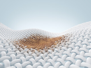 3d illustration showcasing fiber cleaning technology, highlighting the removal of dirt or stains, for detergent products, cleaners, advertisements.