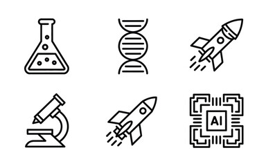 Obraz premium A vector illustration of a science laboratory icon set with various chemical symbols