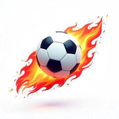 Fototapeta premium two Soccer Ball with Flaming Trail Vector Icon on White Background