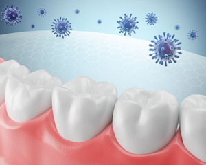 Healthy Teeth and Virus Illustration