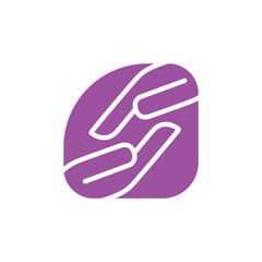 Helping, helping hand abstract logo design, vector illustration