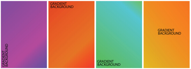 Obraz premium Four gradient background panels displaying vibrant color transitions and smooth color blending effects