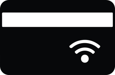 Vector Black credit card with contactless payment option silhouette illustrator