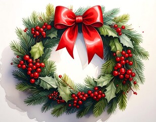 Christmas wreath, vibrant colors