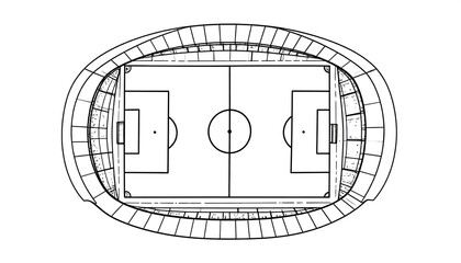 Top-down view of a stadium