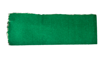 Green torn paper piece on transparent background. Png paper tear