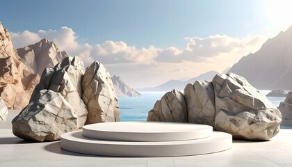 Elevated platform embraced by rugged coastal scenery