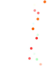 Colorful shiny glowing bokeh light overlay effect on transparent background design element