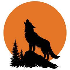 wolf forest logo illustration © Sinitak