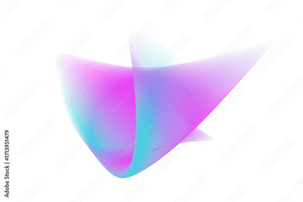 Poster abstract pink and blue light beam wave with glowing motion blur effect isolated on transparent backg
