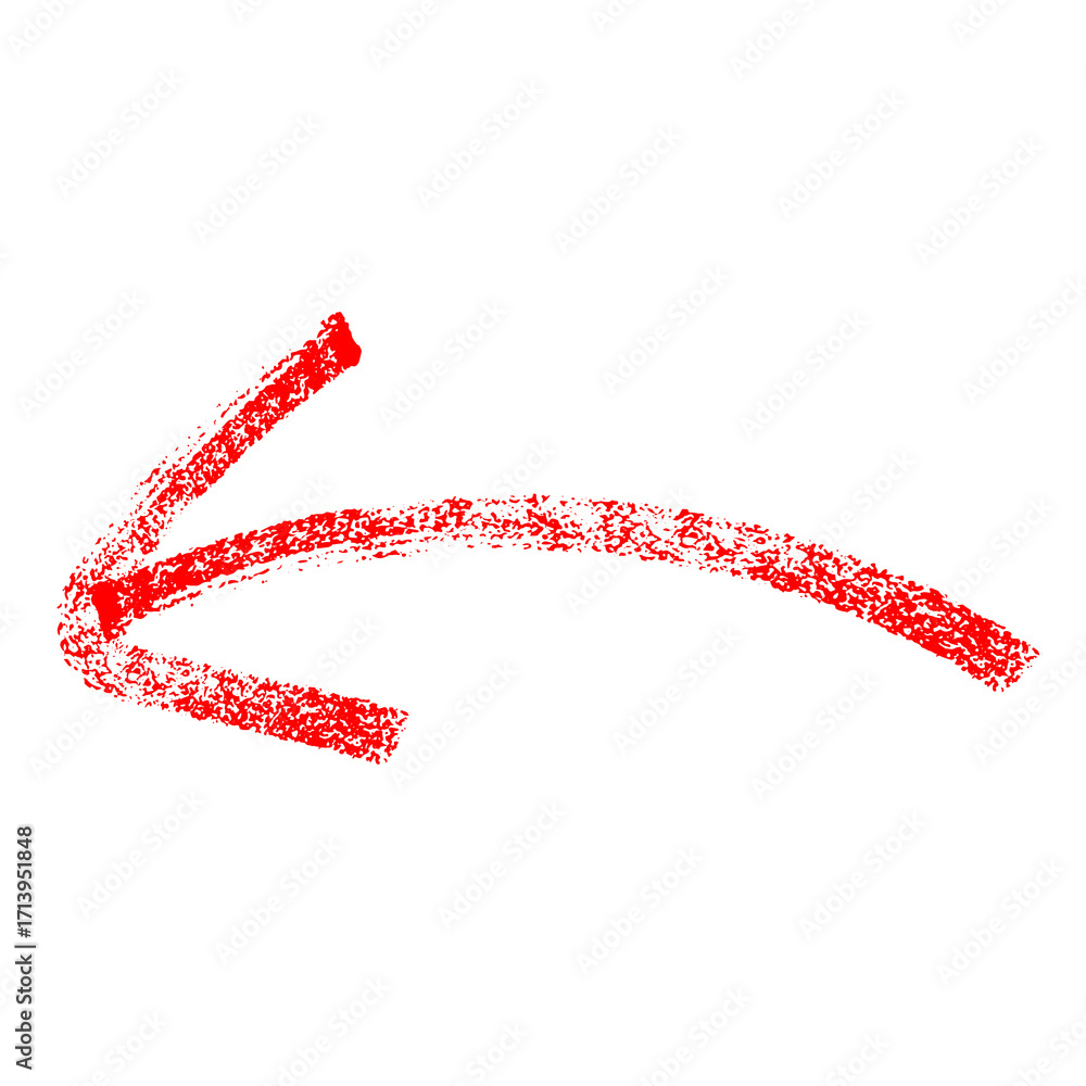 Poster red grunge sketch arrow isolated on transparent background for highlight