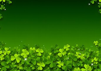 Vibrant green shamrock background festive st patricks day celebration floral element