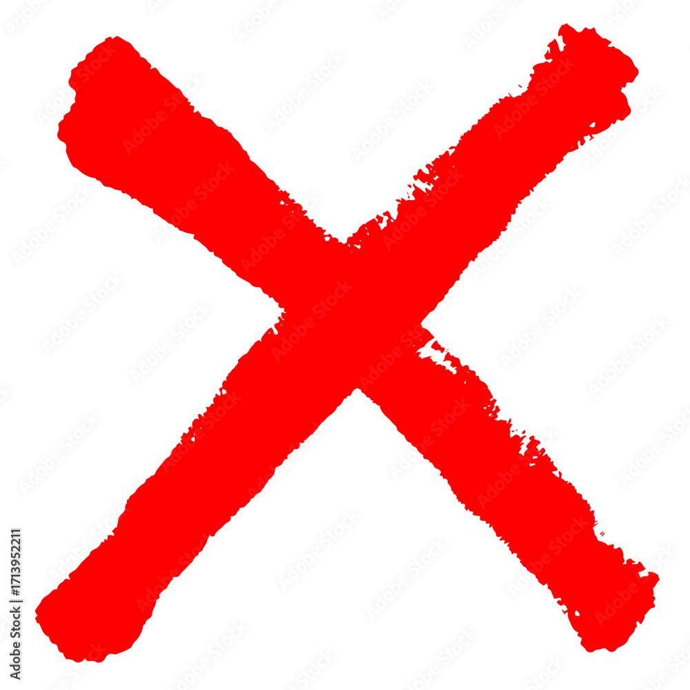 Poster red scribble doodle cross x shape cut out design element