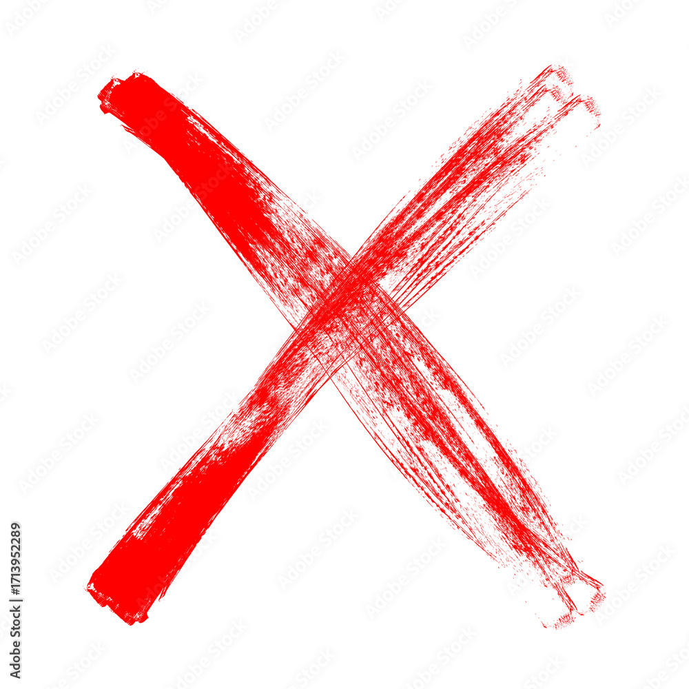 Poster red scribble doodle cross x shape cut out design element