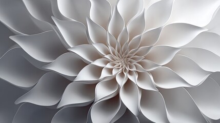 Detailed close-up of a stylized, white flower