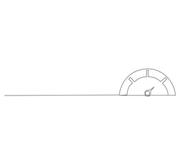Continuous One Line Drawing of Speedomete.Minimalist Vector Illustration of Speed Indicator, Car Dashboard Performance Symbol, and Fast Speed Sign Concept