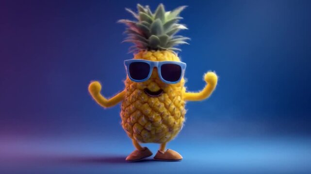 Funny pineapple character