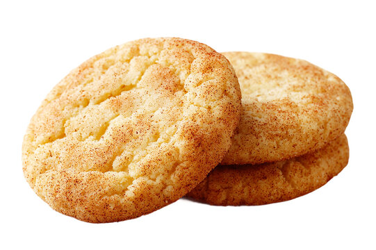 Stack of snickerdoodle cookies isolated on transparent background, a sweet and cinnamon delight isolated on a transparent background