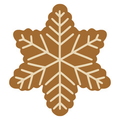Gingerbread snowflake cookie representing winter holidays