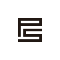 Letter P and s square geometric symbol simple logo vector