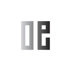 Letter oe rectangles, square geometric symbol simple logo vector