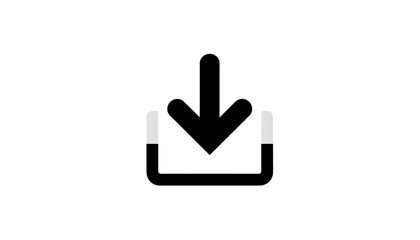 Download icon.  Simple black arrow pointing down in a box
