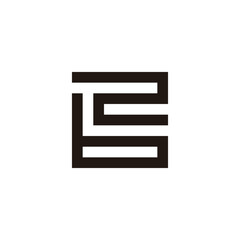 Letter b and number 2 square geometric symbol simple logo vector