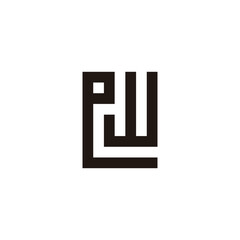 Letter ew square, unique geometric symbol simple logo vector