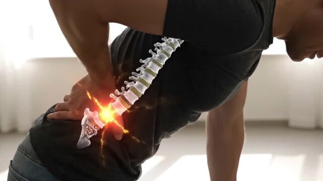 Lower Back Pain Spine Injury Fitness Exercise Medical Animation