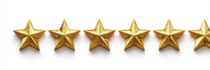 Five golden stars arranged in a horizontal row against a white background (2)