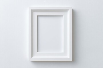 White picture frame against a plain background