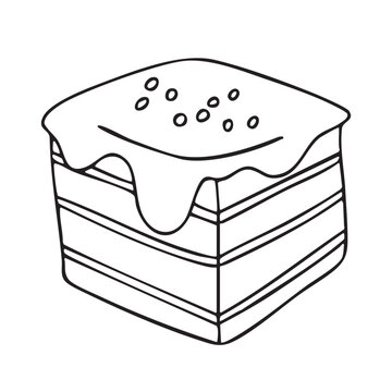 Vector illustration of a cake. Design element for packaging, holidays, decorations