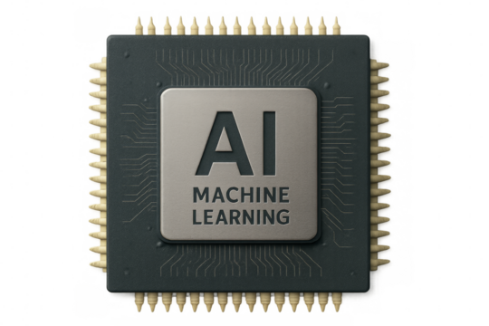 Ai machine learning text embedded on a computer processor
