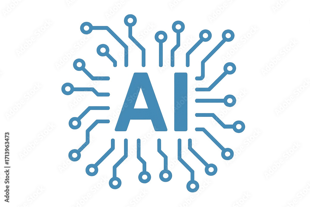 Poster ai symbol representing artificial intelligence and technology concepts