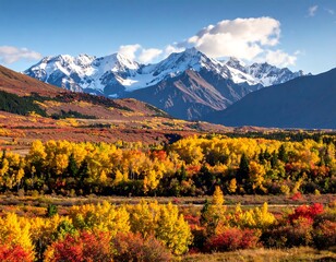 Naklejka premium Autumnal mountain vista