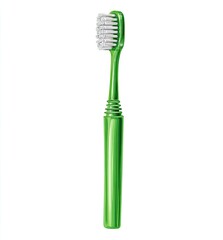 Green toothbrush with white bristles
