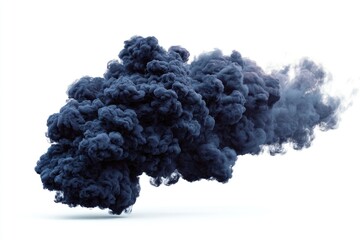 Dark, swirling ink cloud against a white background