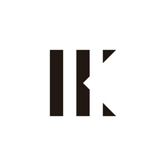 Letter K or M paper geometric symbol simple logo vector