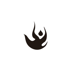 Letter w fire, simple, geometric symbol simple logo vector