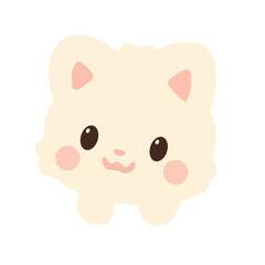 Fototapeta premium Cute Cream Cat Cartoon Illustration
