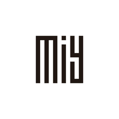 Letter miy square geometric simple symbol logo vector