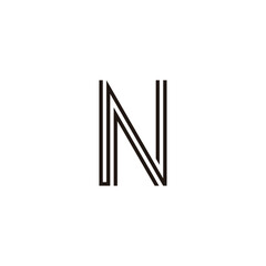Letter NW lines geometric simple symbol logo vector