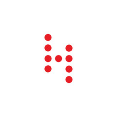 Letter H circle, technology geometric simple symbol logo vector
