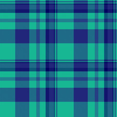 Simplicity background texture check, diamond plaid seamless textile. Shirt tartan vector pattern fabric in blue and teal colors.