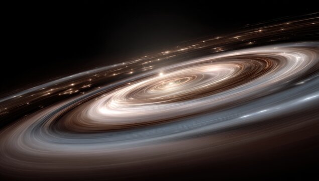 Spiral galaxy, swirling in cosmic dust