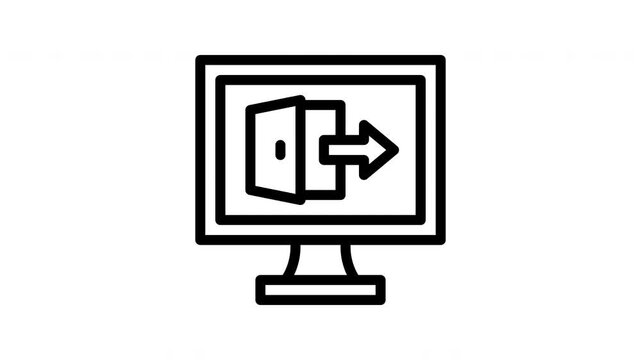 log out minimalist stroke animation