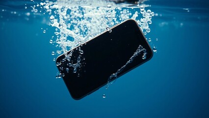 Smartphone sinking underwater 