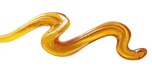 Fototapeta premium Honey dripping in a flowing, wavy pattern