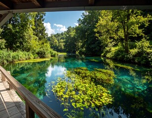 Tranquil blue spring fed river